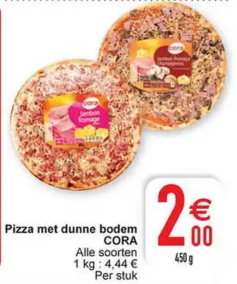 Cora Pizza met dunne bodem cora aanbieding