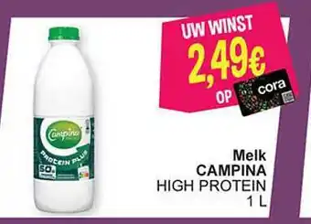 Cora Melk campina high protein aanbieding