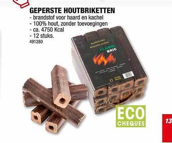 Hubo Geperste houtbriketten aanbieding