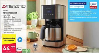 ALDI Ambiano koffiezetapparaat aanbieding