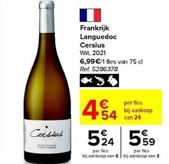 Carrefour Frankrijk languedoc cersius wit 2021 aanbieding