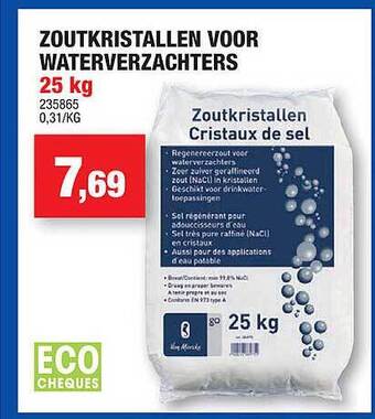 Zoutkristallen voor waterverzachters