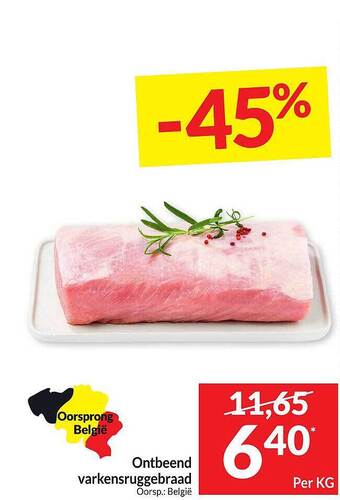 Intermarché Ontbeend varkensruggebraad aanbieding