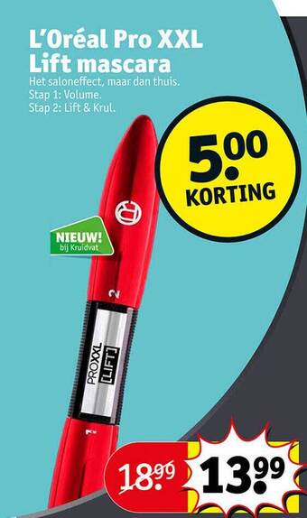Kruidvat L'oréal pro xxl lift mascara aanbieding