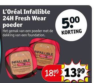 Kruidvat L'oréal infallible 24h fresh wear poeder aanbieding