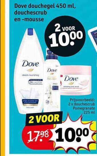 Kruidvat Dove douchegel, douchescrub en mousse aanbieding