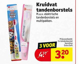 Kruidvat Kruidvat tandenborstels aanbieding