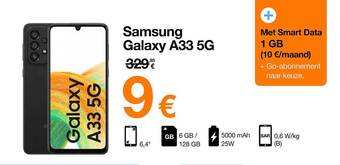 Orange Samsung galaxy a33 5g aanbieding