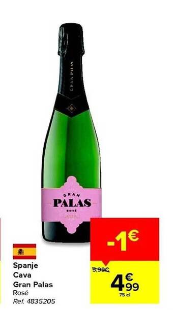 Carrefour Spanje cava gran palas aanbieding