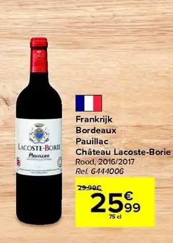 Frankrijk bordeaux pauillac châteaux lacoste-borie
