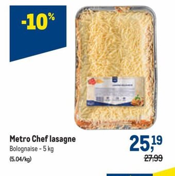 Makro Metro chef lasagne aanbieding