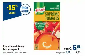 Makro Assortiment Knorr tetra soepen 1L aanbieding