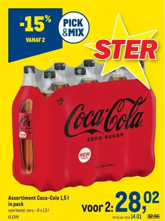 Makro Assortiment Coca-Cola 1.5L in pack 8x1.5L aanbieding
