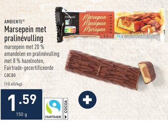ALDI Ambiente Marsepein met pralinevulling 150G aanbieding