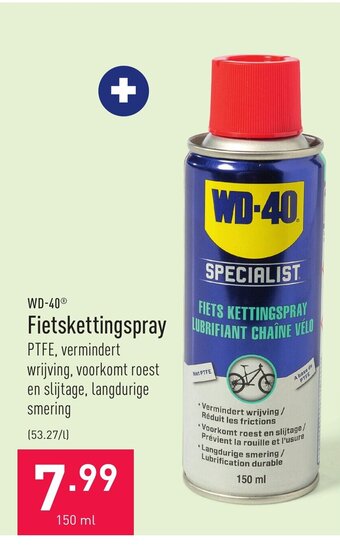 ALDI WD-40 fietskettingspray 150ML aanbieding