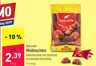 ALDI Cote D'Or minibouchees 122G aanbieding