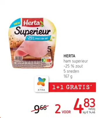 Spar Herta ham superieur 167g aanbieding