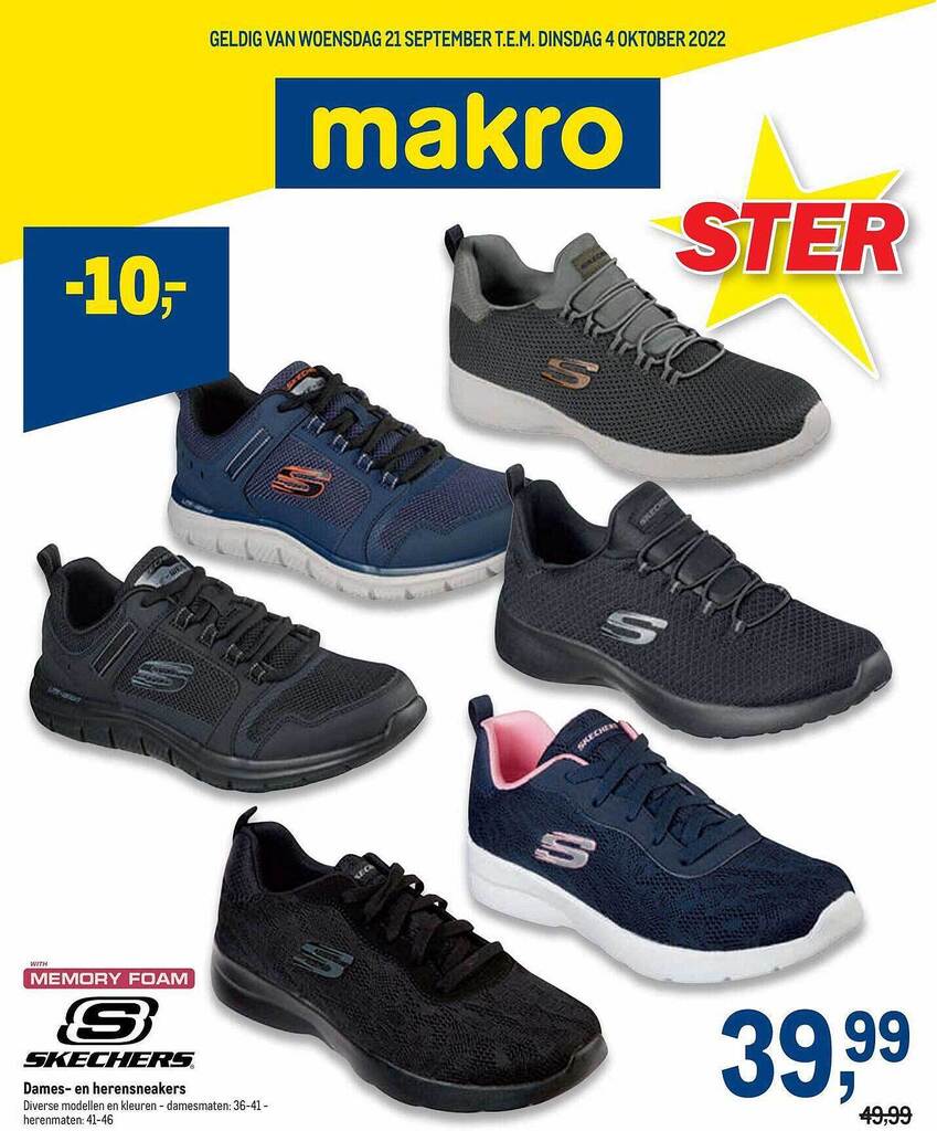 Makro Skechers dames- en herensneakers aanbieding