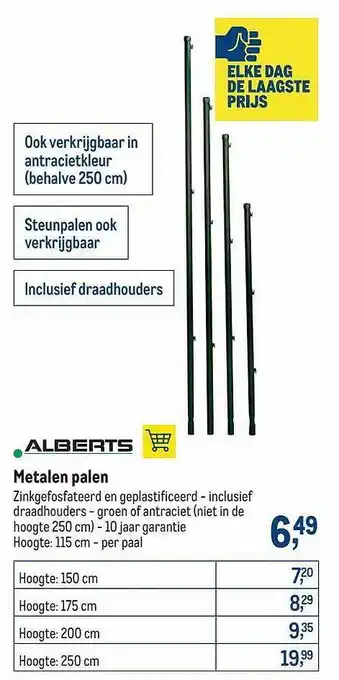 Alberts metalen palen