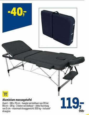 Makro Aluminium massagetafel aanbieding