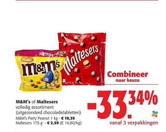 Colruyt M&m's of maltesers aanbieding