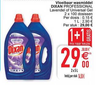 Cora Vloeibaar wasmiddel dixan professional aanbieding