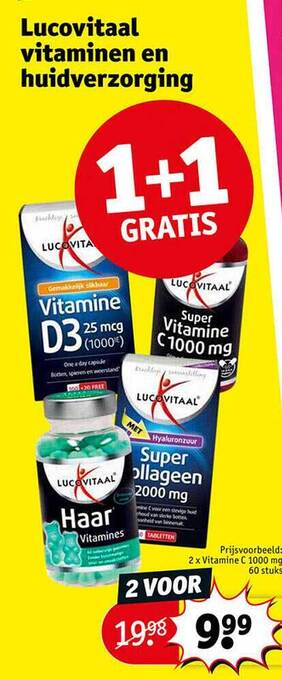 Kruidvat Lucovitaal vitaminen en huidverzorging aanbieding