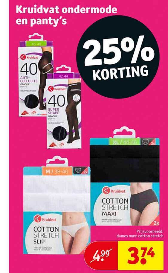 Kruidvat ondermode en panty's promotie bij Kruidvat