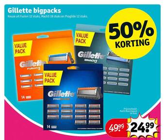 Kruidvat Gillette bigpacks aanbieding