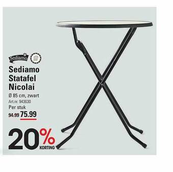 Sligro Sediamo statafel nicolai aanbieding