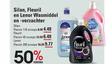 Sligro Silan, fleuril en lenor wasmiddel en verzachter aanbieding
