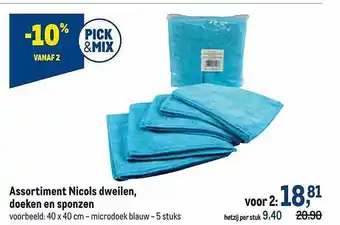 Assortiment nicols dweilen, doeken en sponzen