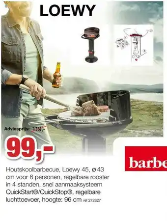 Paradisio Loewy Houtskoolbarbecue aanbieding