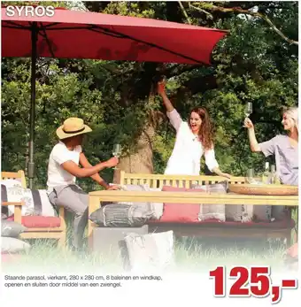 Paradisio Syros Staande Parasol aanbieding