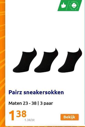 Action Pairz sneakersokken aanbieding