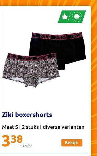 Action Ziki boxershorts aanbieding