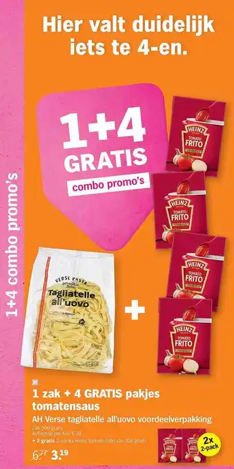 Albert Heijn Tomatensaus, ah verse tagliatelle aanbieding