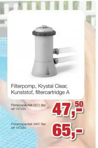 Filterpomp, Krystal Clear Kunststof, Filtercartrige A