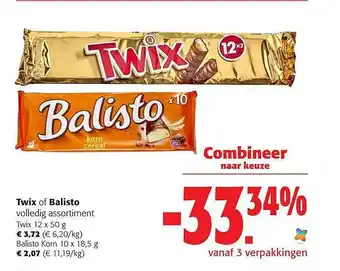 Colruyt Twix of balisto aanbieding