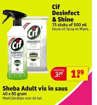 Kruidvat Cif desinfect & shine aanbieding