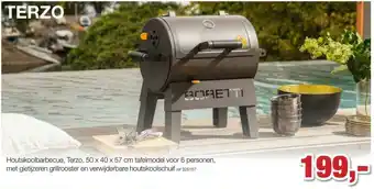 Houtskoolbarbecue, Terzo 50x40x57 Cm Tafelmodel Voor 6 Personen