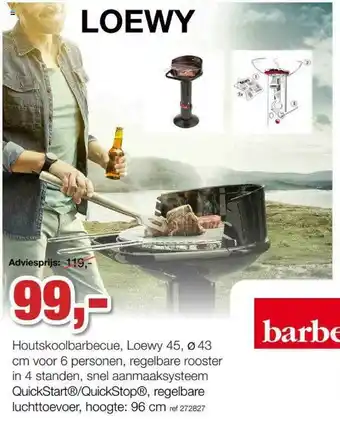 Houtskoolbarbecue, Loewy 45, 43 Cm