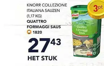 Bidfood Knorr Colleczione Italiana Sauzen Quattro Formaggi Saus aanbieding