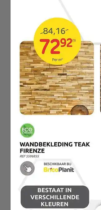 Brico Wandbekleding teak firenze aanbieding