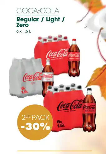 Prik en Tik Coca Cola Regular / Light / Zero 6 x 1,5 L aanbieding