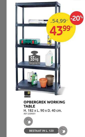 Brico Opbergrek working table aanbieding