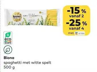 Bio Planet Biona spaghetti met witte spelt aanbieding