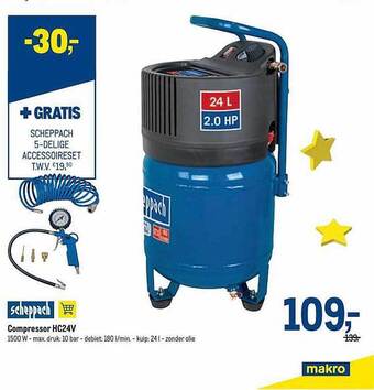 Makro Scheppach compressor hc24v aanbieding
