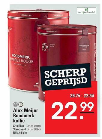Sligro Alex meijer roodmerk koffie aanbieding