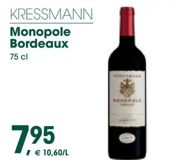 Prik en Tik Kressmann Monopole Bordeaux 75 cl aanbieding